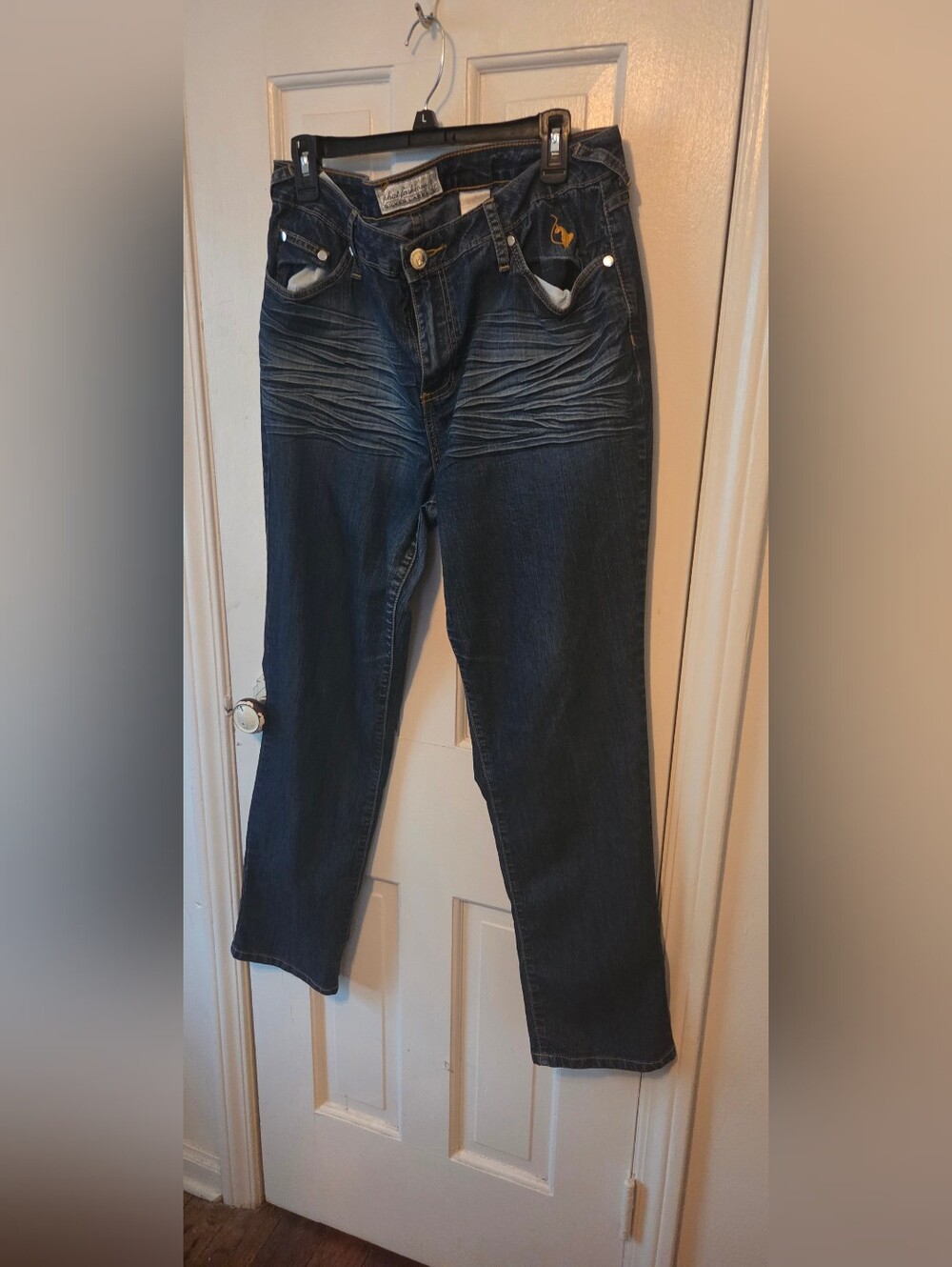 Baby Phat Dark Blue Women’s Jeans with Whisker Detailing Size 18